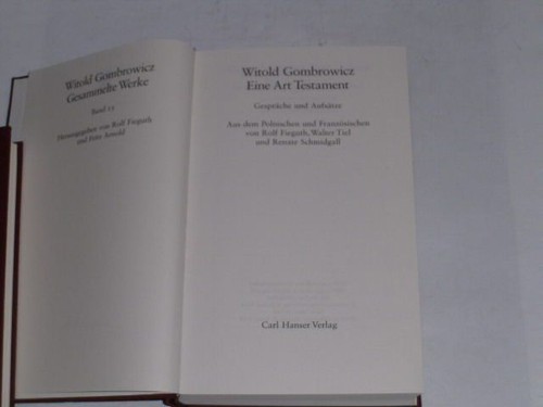 Gombrowicz witold gesammelte - witold:,